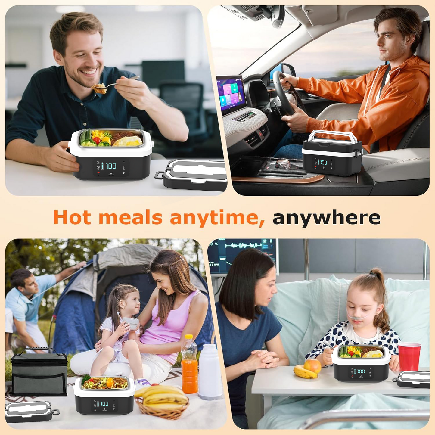 WarmBox™️ Portable Rechargeable Stainless Steel Electric Lunch Box